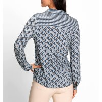 Jerseybluse , hellblau-rauchblau-bedruckt