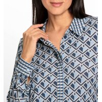 Jerseybluse , hellblau-rauchblau-bedruckt