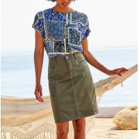 Shirt im Patch-Look, jeansblau-grün-bedruckt