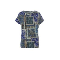 Shirt im Patch-Look, jeansblau-grün-bedruckt
