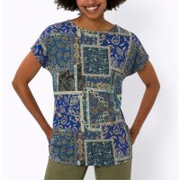 Shirt in patch look, denim blue-green-printed