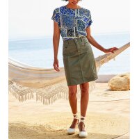 Shirt in patch look, denim blue-green-printed