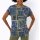 Shirt in patch look, denim blue-green-printed