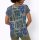 Shirt in patch look, denim blue-green-printed