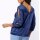 Schlupf-Bluse m.Schlitzen und Spitze, royalblau
