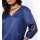 Schlupf-Bluse m.Schlitzen und Spitze, royalblau