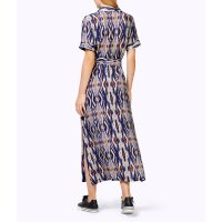 Druckkleid m. Ethno-Print, royalblau-cognac