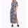 Druckkleid m. Ethno-Print, royalblau-cognac