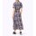 Druckkleid m. Ethno-Print, royalblau-cognac