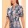 Druckkleid m. Ethno-Print, royalblau-cognac