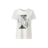 Shirt with lettering motif, ecru