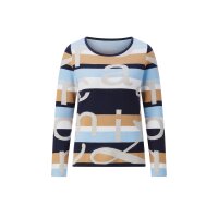 Pullover m. Glitzersteinchen, marine-ecru