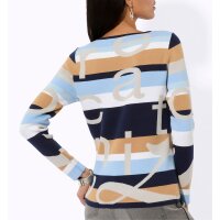 Pullover m. Glitzersteinchen, marine-ecru