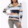 Pullover m. Glitzersteinchen, marine-ecru