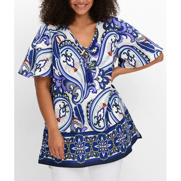 Druck-Tunika im Boho-Look, offwhite-gemustert