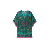 Longbluse m. Ornament- und Blütenprint,...