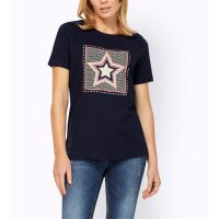 Shirt m. Stern- und Herz-Print, marine