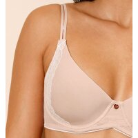 Underwired Moulded Cup Bra, D-Cup, powder