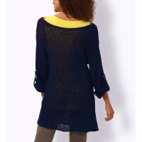 2-in-1-Pullover mit Jersey-Top, marine-limone