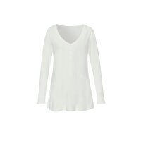 Long pullover with ruffle cuffs, ecru