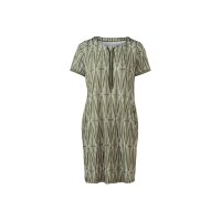 Jerseykleid mit Nahttaschen, khaki-ecru-bedruckt