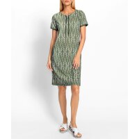 Jerseykleid mit Nahttaschen, khaki-ecru-bedruckt