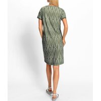 Jerseykleid mit Nahttaschen, khaki-ecru-bedruckt