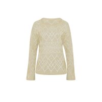 Ajourpullover mit Glanzgarn, sand