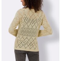 Ajourpullover mit Glanzgarn, sand