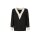 Bluse m. Kontrast-Blenden, schwarz-ecru