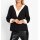 Bluse m. Kontrast-Blenden, schwarz-ecru