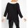 Bluse m. Kontrast-Blenden, schwarz-ecru
