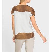 Druckshirt m. Herz-Motiv, braun-ecru