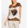 Druckshirt m. Herz-Motiv, braun-ecru