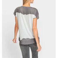 Printed shirt with heart motif, grey-ecru