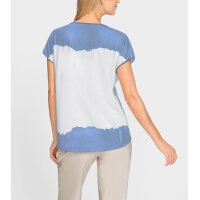 Druckshirt m. Herz-Motiv, blau-ecru
