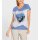 Druckshirt m. Herz-Motiv, blau-ecru