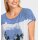 Druckshirt m. Herz-Motiv, blau-ecru