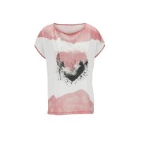 Druckshirt m. Herz-Motiv, altrose-ecru