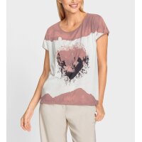 Druckshirt m. Herz-Motiv, altrose-ecru