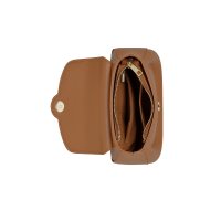 Bag w. gold-coloured details, cognac