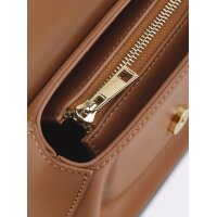 Tasche m. goldfarbenen Details, cognac