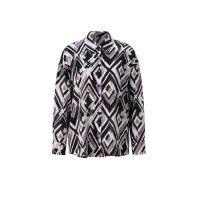 Seiden-Druckbluse, ecru-graphit