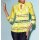 Plissee-Bluse, limone-ecru-bedruckt