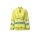 Plissee-Bluse, limone-ecru-bedruckt