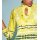 Plissee-Bluse, limone-ecru-bedruckt