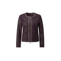 Lammnappa-Lederblazer m. Glitzersteinchen, burgund