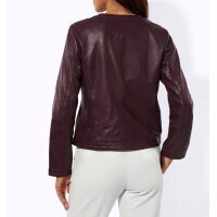 Lammnappa-Lederblazer m. Glitzersteinchen, burgund