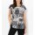 Druckbluse m. U-Boot-Ausschnitt, schwarz-sand-bedruckt