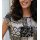 Druckbluse m. U-Boot-Ausschnitt, schwarz-sand-bedruckt